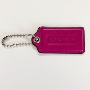 Coach Magenta Pink Leather Bag Tag